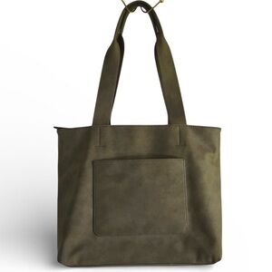 Universal Thread | Vegan Leather Tote Handbag in Olive Green